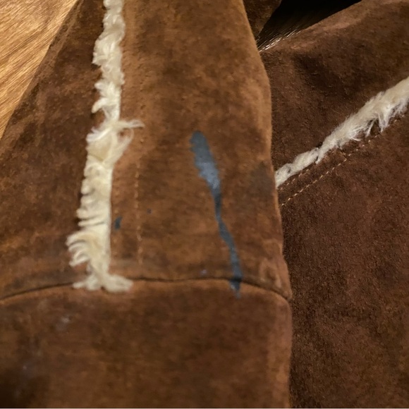 Vintage Wilsons Leather Jacket‎ Women Medium Brown Suede Faux Fur Coat Lined - Picture 5 of 6
